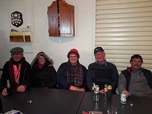 South Australian Yard Dog Association members at the presentation of awards for the 2015 Australian Yard Dog Championships held at Ross, Tasmania L to R: Rex Hocking, Kay Hocking, Bev Kellock, David Kellock, Robert Copping. 