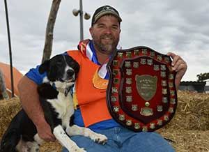 Lee Mickan, from Loxton, with his CopRice SA Yard Dog Assoc. 2018 State Champion,  Waramara Joker. 